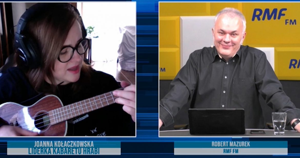 Joanna Kołaczkowska w RMF FM śpiewa i gra na ukulele